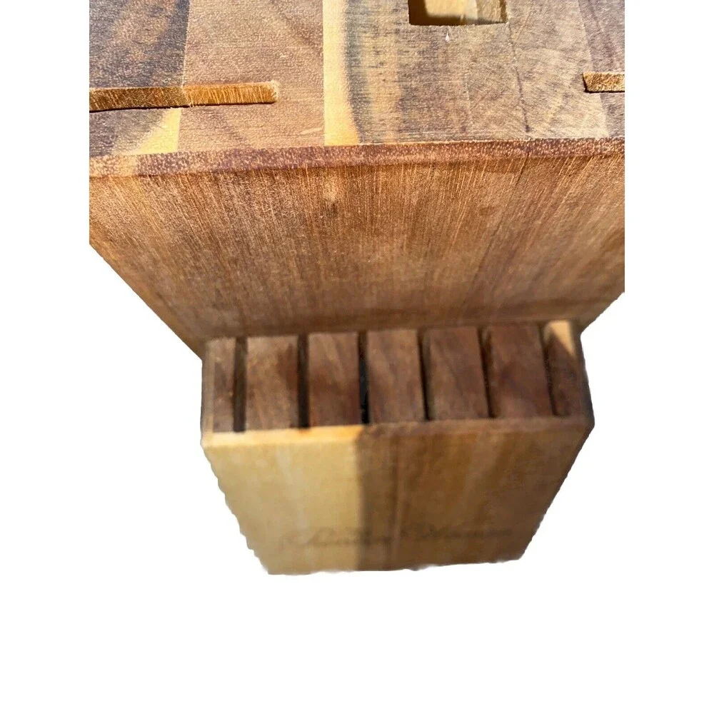 PIONEER WOMAN,Rustic Kitchen Knife WOOD BLOCK, 13 Slot Knife Holder,Block Only